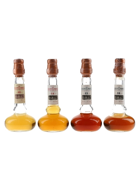 Glenturret 10, 14, 15 & 16 YO Still Shaped Bottles 4 x 4cl