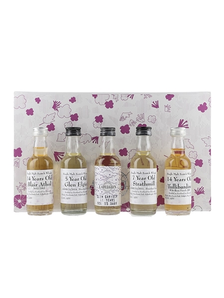 Lady Of The Glen Highland Miniatures Set Including Strathmill, Blair Atholl, Glen Garioch, Tullibardine & Glen Elgin 5 x 5cl