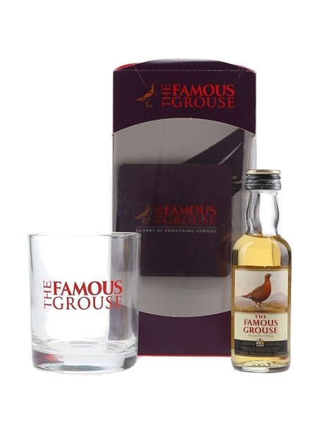 Famous Grouse Glass & Miniature Set  5cl / 40%