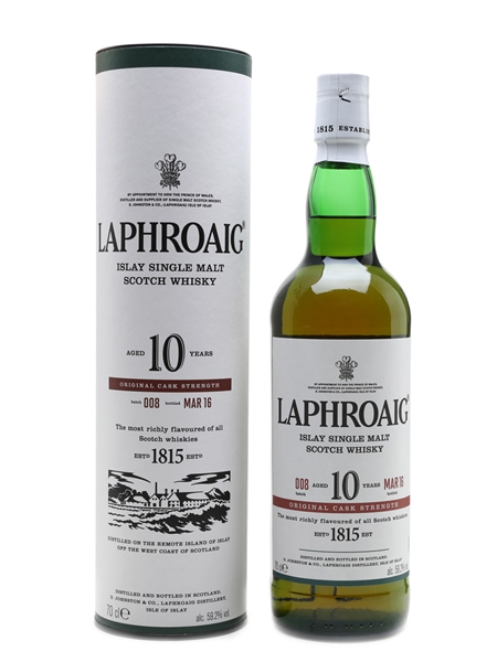 Laphroaig 10 Year Old Cask Strength Bottled 2016 - Batch 008 70cl / 59.2%