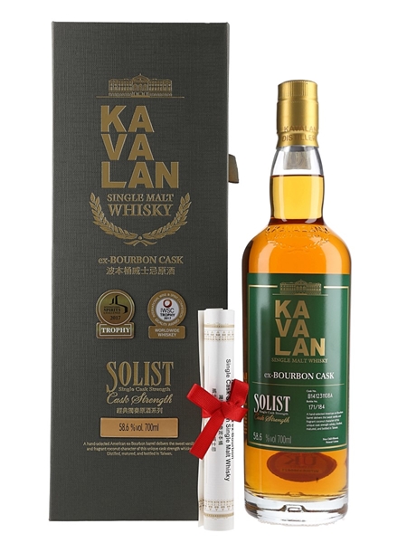 Kavalan Solist Ex-Bourbon Cask Distilled 2014 - Bottled 2021 70cl / 58.6%