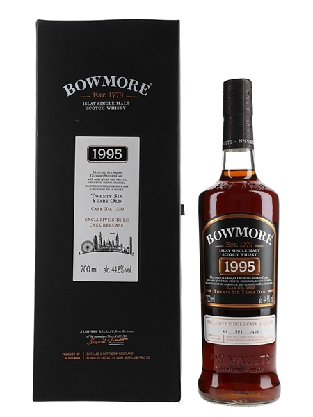 Bowmore 1995 26 Year Old Cask 1550 Exclusive Single Cask Release 70cl / 44.6%