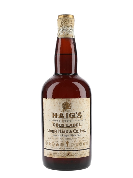 Haig's Gold Label Spring Cap Bottled 1950s 75cl