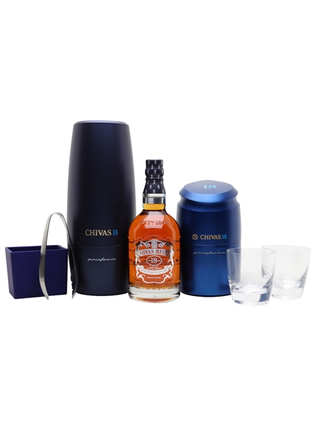 Chivas Regal 18 Year Old Gold Signature Pininfarina The Drop Glasses & Ice Set 70cl / 40%