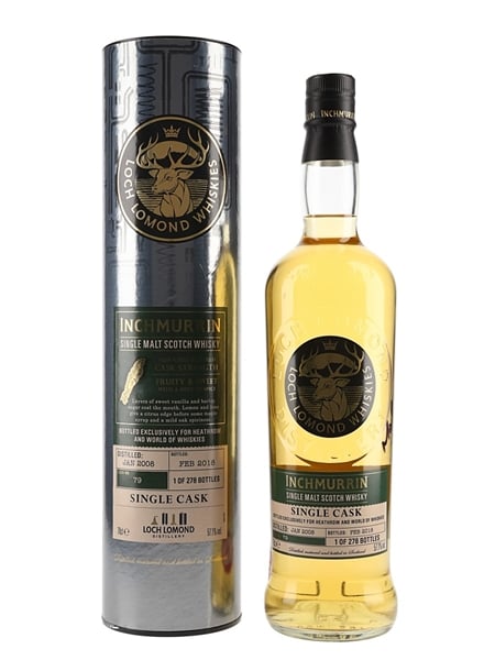 Inchmurrin 2008 Single Cask Bottled 2018 - World Of Whiskies - Signed Bottle 70cl / 57.1%