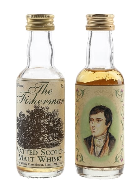 The Fisherman & Robert Burns Bottled 1980s 2 x 5cl