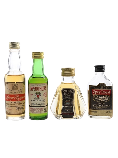 Assorted Blends MacArthur's Select, Something Special, Gilbey's Spey Royal & Spey Royal 4 x 5cl