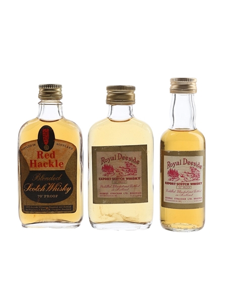 Red Hackle & Royal Deeside Bottled 1970s 3 x 5cl / 40%