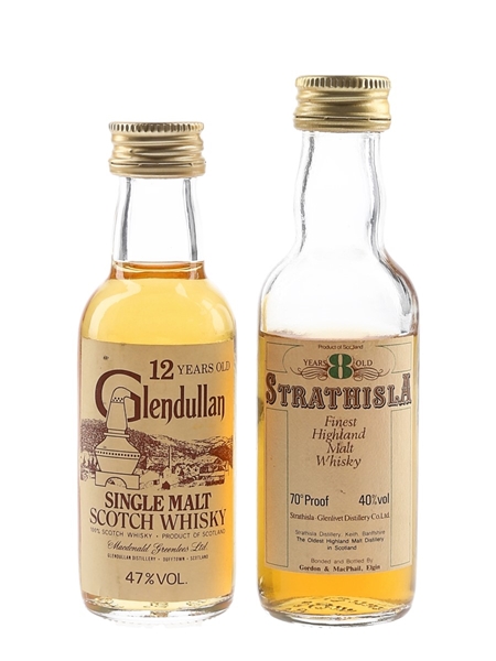 Glendullan 12 Year Old & Strathisla 8 Year Old Bottled 1970s-1980s 2 x 5cl