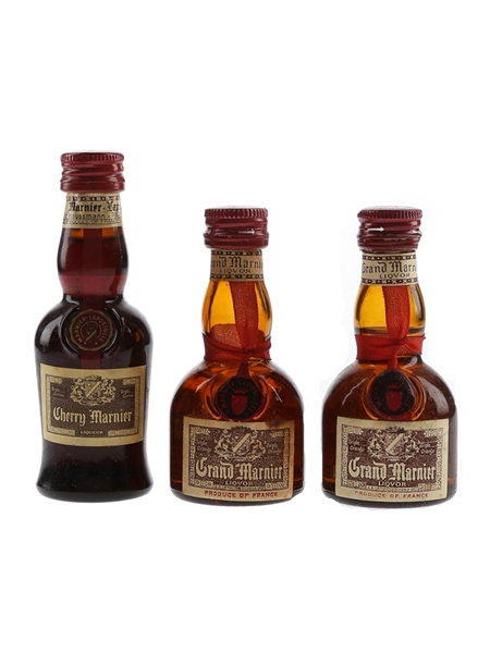 Grand Marnier Cherry & Cordon Rouge Bottled 1980s 3 x 3cl