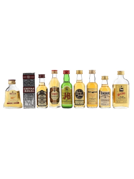 Assorted Blended Scotch Whisky Bell's, Chivas Regal 12, Grant's, J&B, Long John, Pig's Nose, Teacher's & White Horse 8 x 5cl / 40%