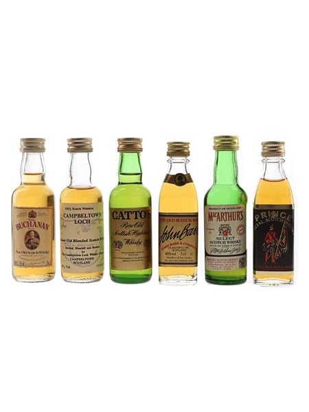 Buchanan, Campbeltown Loch, Catto's, John Barr, MacArthur's & Prince Bottled 1990s 6 x 5cl