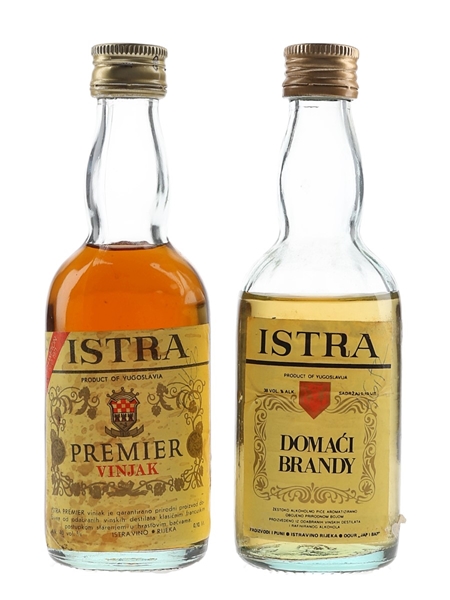 Istra Premier Vinjak & Domaci Brandy Bottled 1970s 2 x 10cl