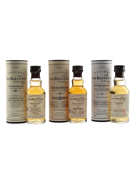 Balvenie Miniatures Set Founder's Reserve, Double Wood & Single Barrel 3 x 5cl