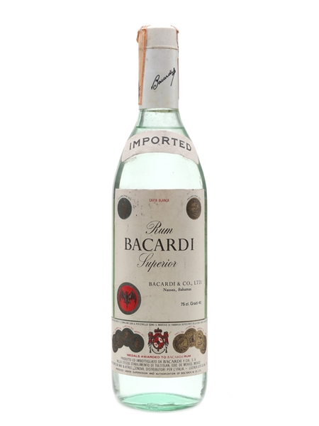 Bacardi Superior Rum Bottled 1970s - Bahamas 75cl / 40%