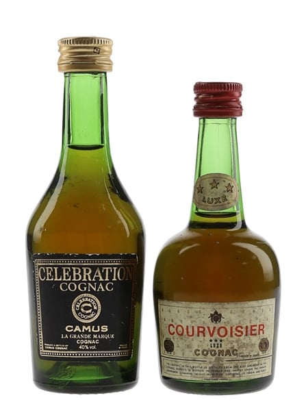 Courvoisier 3 Star Luxe & Camus Celebration Bottled 1970s-1980s 2 x 5cl / 40%