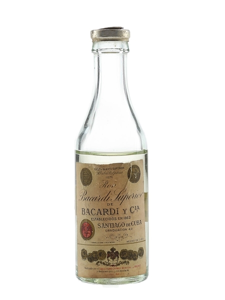 Bacardi Carta Blanca Bottled 1950s - Santiago de Cuba 5cl / 40%