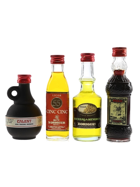 Cinc 55 Liqueur, Hierbas Menorca, Calent & Palo Mahon Xoriguer 4 x 4cl