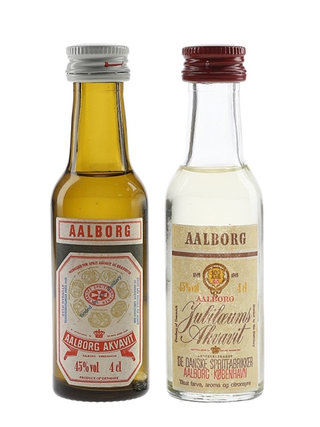 Aalborg Akvavit & Jubilaeums Bottled 1980s 2 x 4cl / 45%