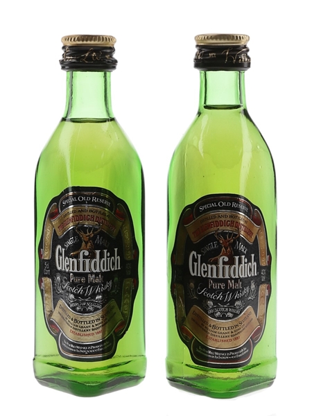 Glenfiddich Pure Malt Bottled 1980s-1990s 2 x 5cl / 40%