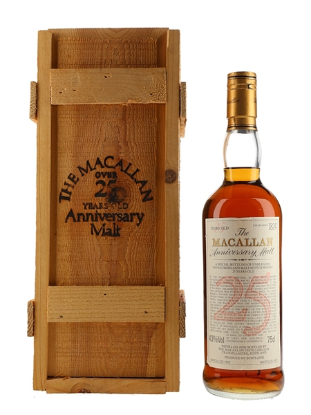 Macallan 1962 25 Year Old Anniversary Malt Bottled 1987 75cl / 43%