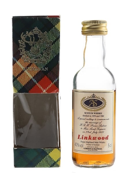 Linkwood 1959 & 1960 Royal Wedding Bottled 1986 - Gordon & MacPhail 5cl / 40%