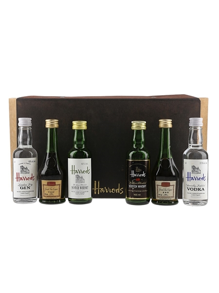 Assorted Harrods Spirits Gin, Cognac, Whisky & Vodka 6 x 5cl