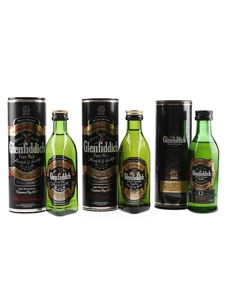 Glenfiddich Bottled 1980s-2000s 3 x 5cl / 40%