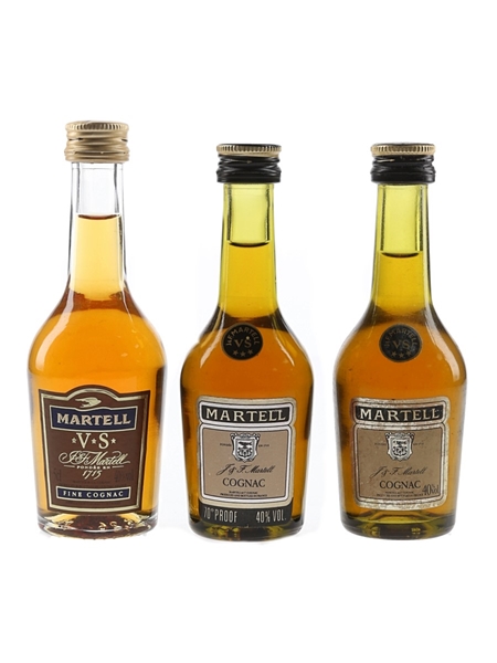 Martell 3 Star VS Bottled 1970s-1980s 3 x 4cl / 40%