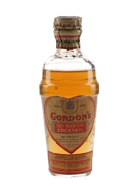 Gordon's Dry Martini Cocktail Spring Cap Bottled 1940s-1950s 5cl / 26%