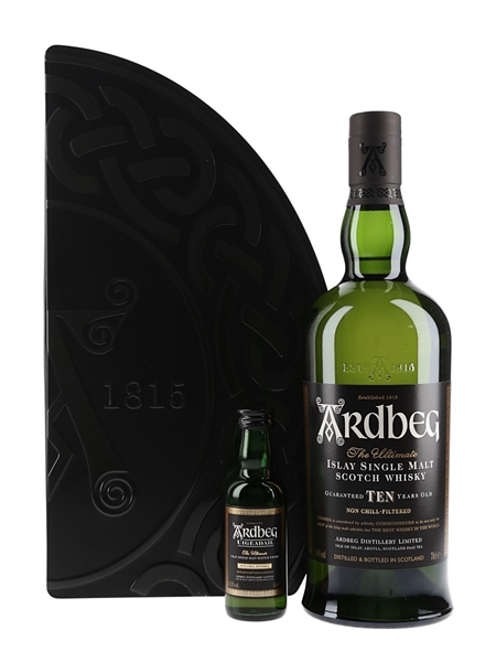 Ardbeg 10 Year Old With Uigeadail Miniature Gift Tin 5cl & 70cl