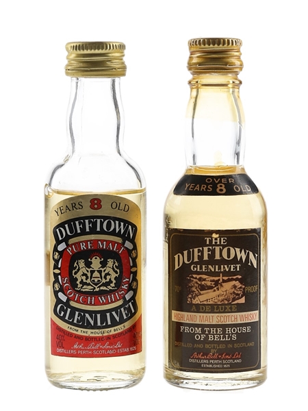 Dufftown Glenlivet 8 Year Old Bottled 1970s & 1980s 2 x 5cl / 40%