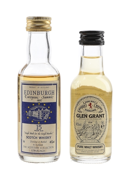 Edinburgh 15 Year Old & Glen Grant Bottled 1990s & 2000s 2 x 5cl