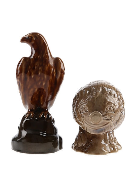 Beneagles Eagle & Haggis Ceramic Decanter Bottled 1980s 2 x 5cl / 40%