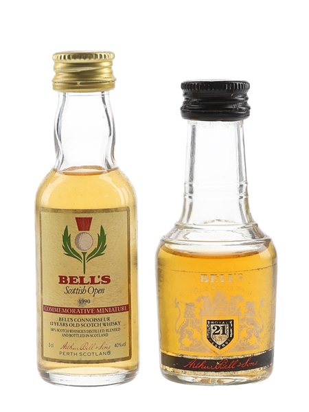 Bell's 21 Year Old & 12 Year Old Scottish Open 1990  2 x 3cl