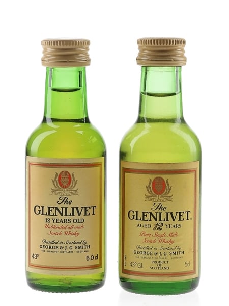 Glenlivet 12 Year Old Bottled 1980s 2 x 5cl / 40%