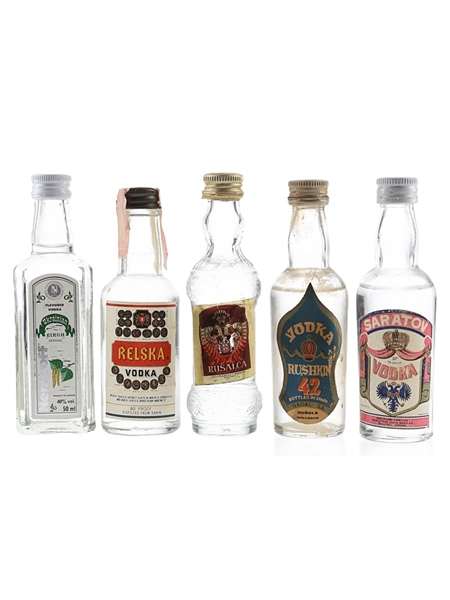 Assorted Vodka Nemiroff, Relska, Rusalca, Rushkin & Saratov 5 x 5cl