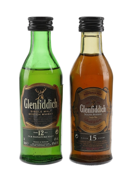 Glenfiddich 12 & 15 Year Old  2 x 5cl / 40%