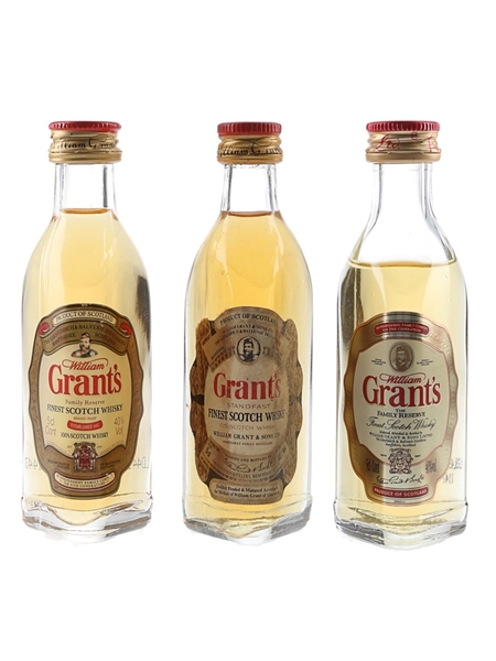 Grant's Family Reserve & Standfast Bottled 1980s-1990s 3 x 5cl / 40%