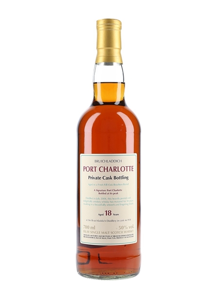 Bruichladdich Port Charlotte 2004 18 Year Old Bourbon Barrel 914 Private Cask Bottling 70cl / 50%