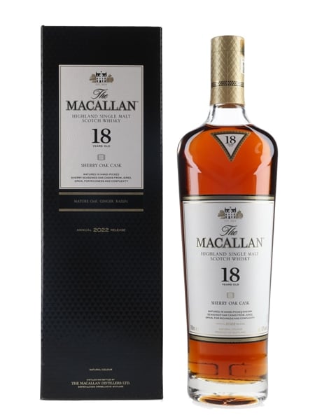 Macallan 18 Year Old Sherry Oak Annual 2022 Release 70cl / 43%