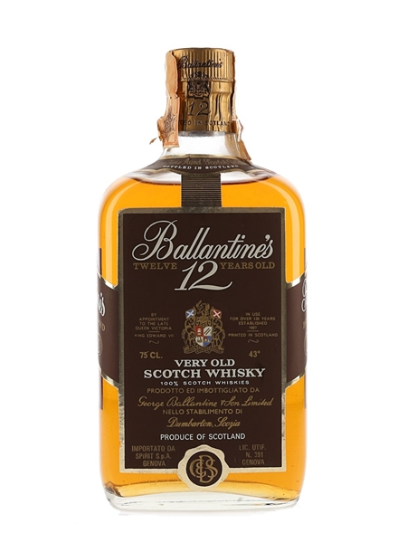 Ballantine's 12 Year Old Bottled 1970s - Spirit 75cl / 43%