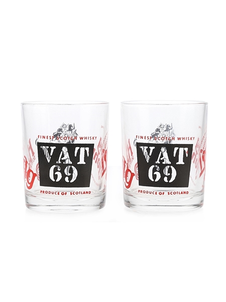 Whisky Tumblers Ballantine's, Haig, Long John & Vat 69 2 x 8.5cm Tall