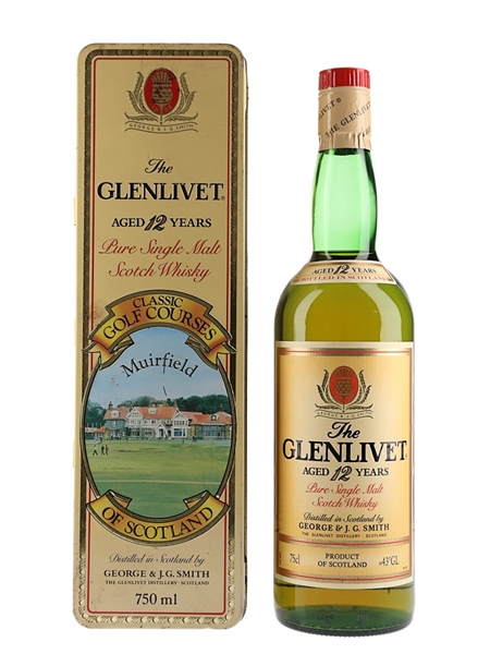 Glenlivet 12 Year Old Bottled 1980s - Classic Golf Courses Muirfield 75cl / 40%