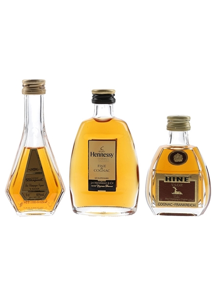 Bisquit VSOP, Hennessy Fine Cognac & Hine VSOP Bottled 1980s-1990s 3 x 3cl-5cl / 40%