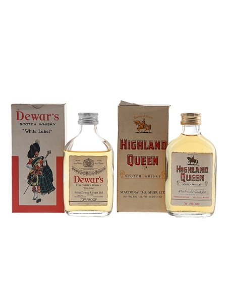 Dewar's White Label & Highland Queen Bottled 1970s 2 x 5cl / 40%