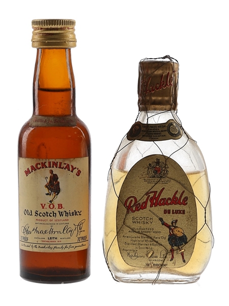 Mackinlay's VOB Old Scotch Whisky & Red Hackle Bottled 1950s-1960s 2 x 5cl / 40%