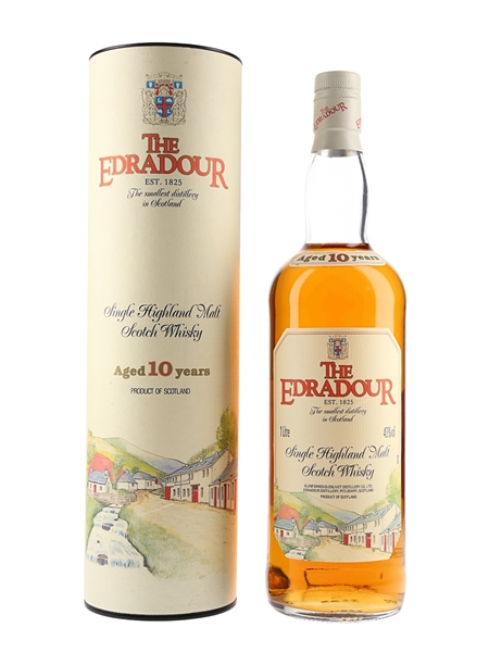 Edradour 10 Year Old Bottled 1990s - Includes Edradour Poster 100cl / 43%