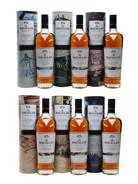 Macallan James Bond 60th Anniversary, Decade Series Set I-VI 6 x 70cl / 43.7%