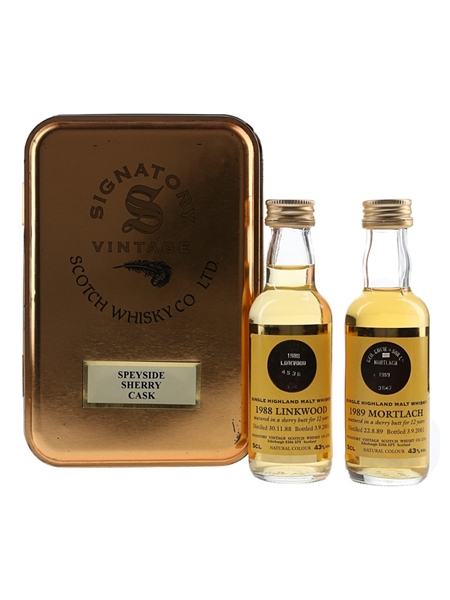 Linkwood 1988 & Mortlach 1989 Bottled 2001 - Signatory Vintage Speyside Sherry Cask Set 2 x 5cl / 43%